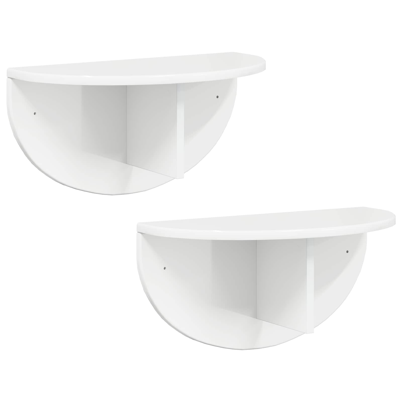 Raft de perete 2 pcs Alb lucios 38 x 19 x 19 cm Lemn compozit