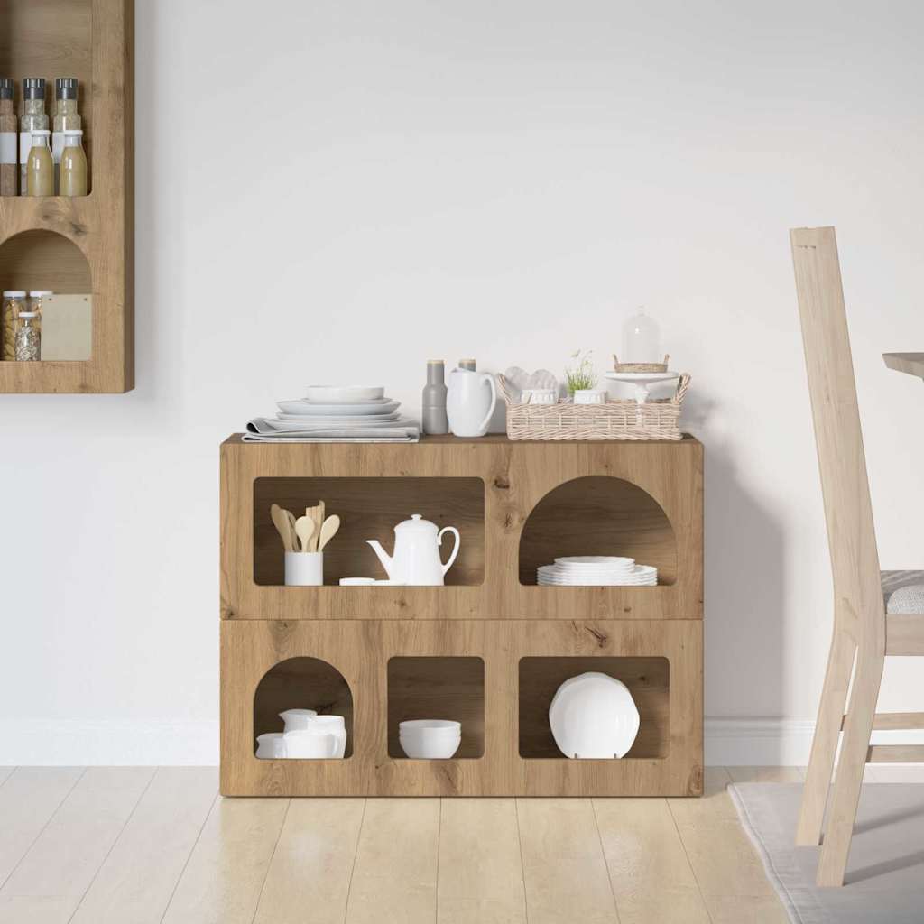 Bufet Stejar Artizanal 80.5 x 35 x 59 cm Lemn compozit — imaginea 5