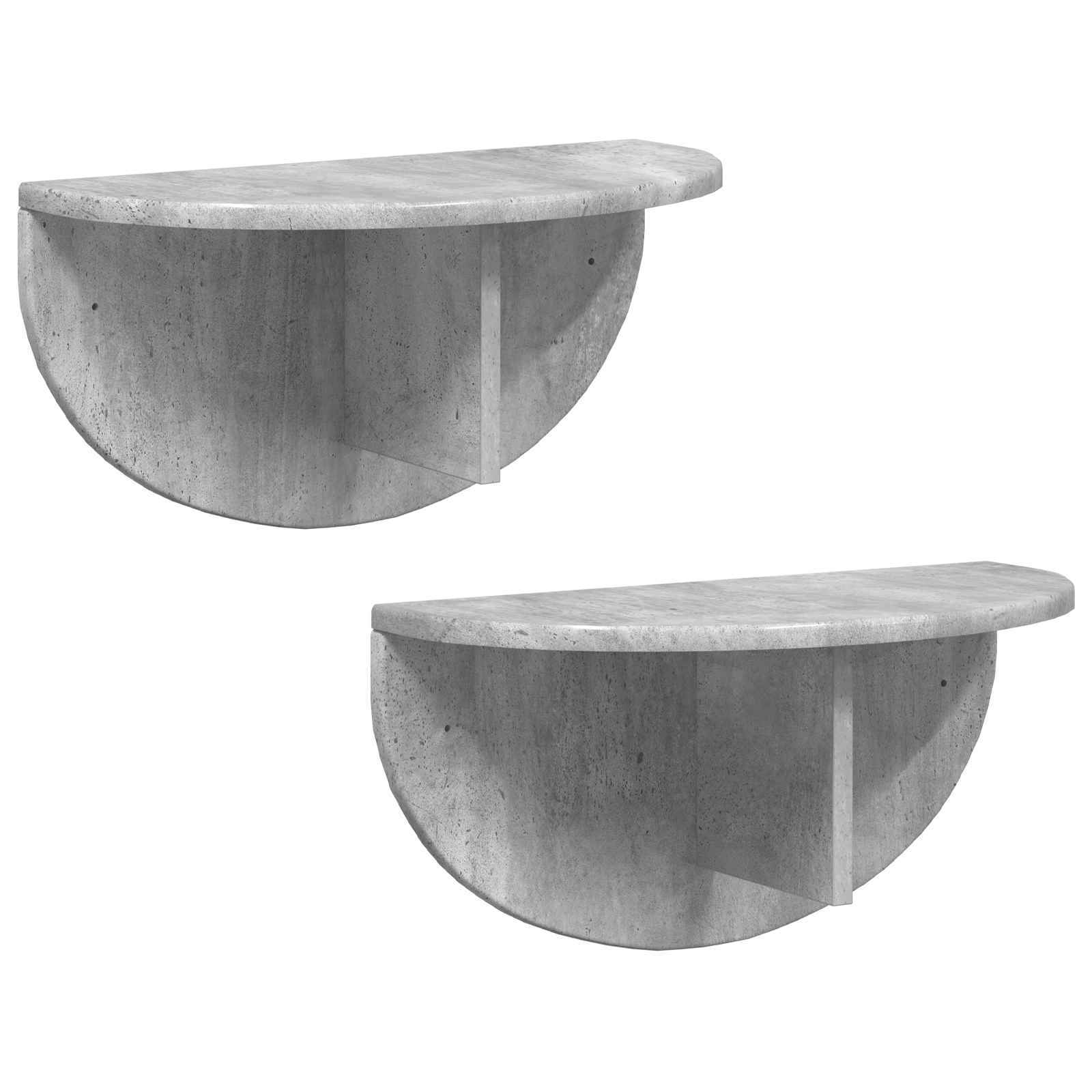 Raft de perete Pe perete 2 pcs Gri din beton 38 x 19 x 19 cm