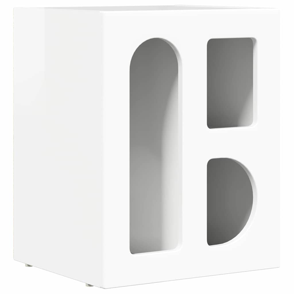 Noptiera 2 pcs Alb lucios 40 x 35 x 50 cm Lemn compozit — imaginea 6