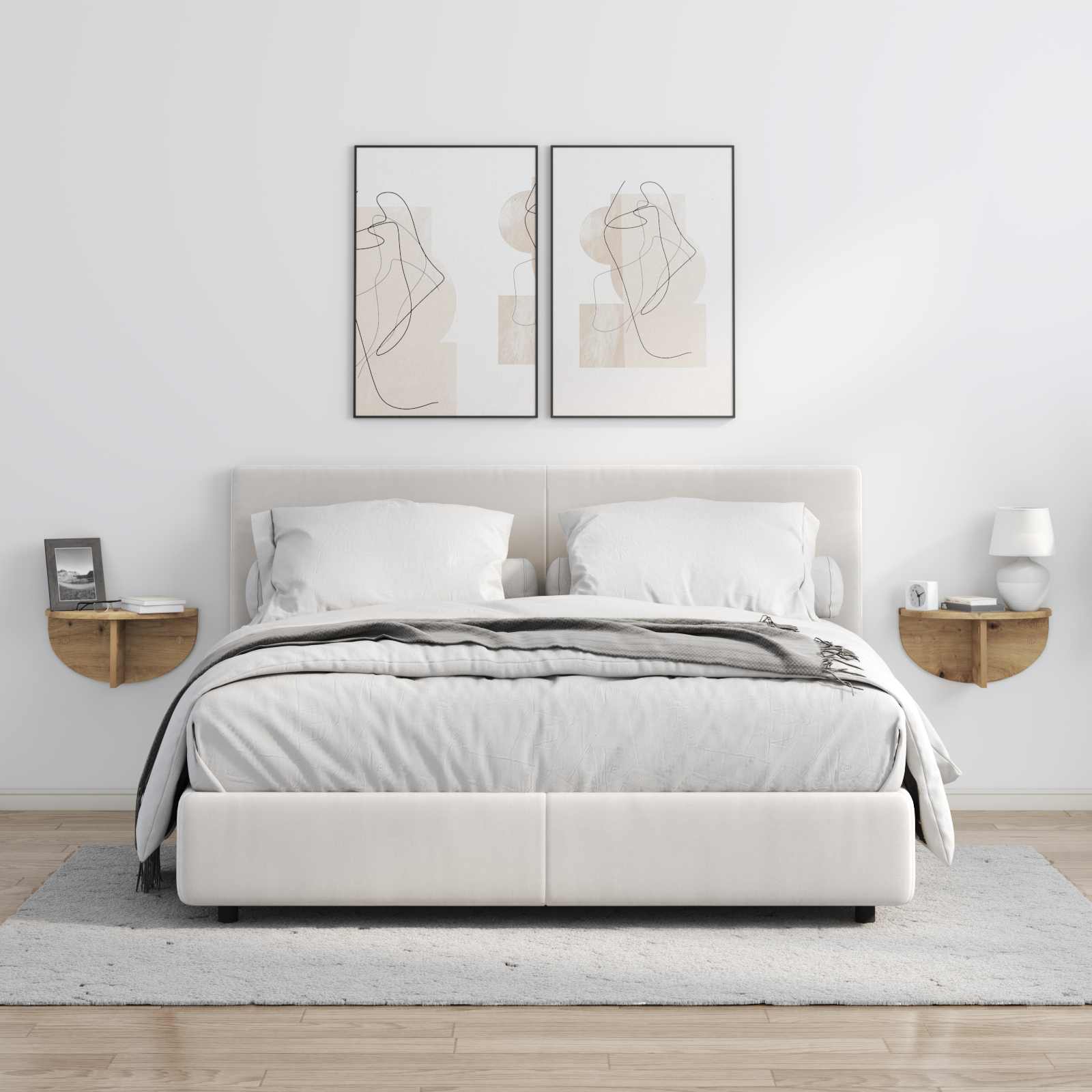 Raft de perete Pe perete 2 pcs Stejar Artizanal 38 x 19 x 19 cm — imaginea 4