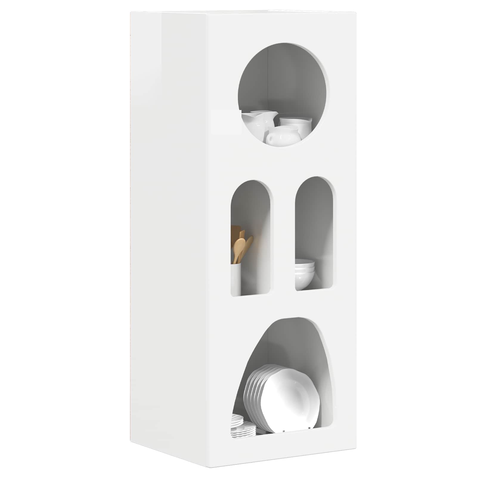 Bufet Alb lucios 40 x 35 x 100.5 cm Lemn compozit — imaginea 3