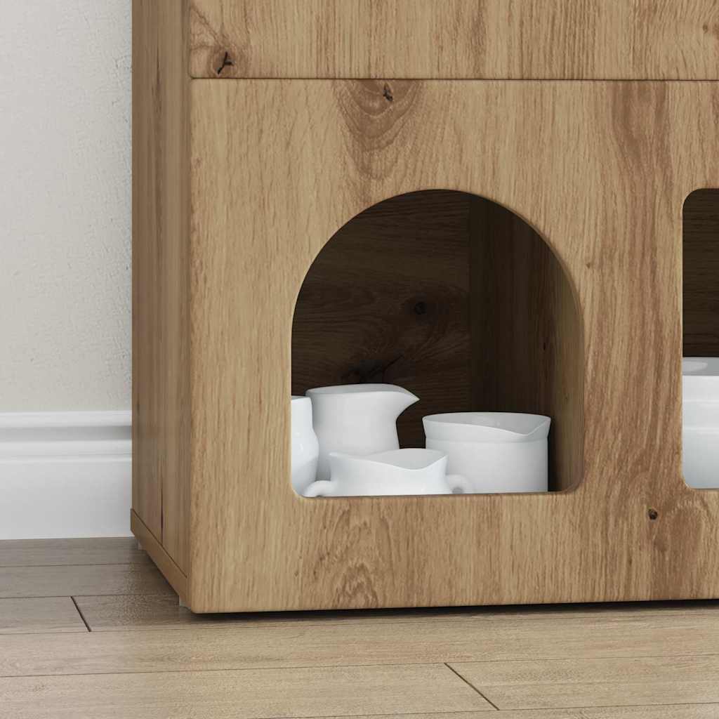 Bufet Stejar Artizanal 80.5 x 35 x 59 cm Lemn compozit — imaginea 6