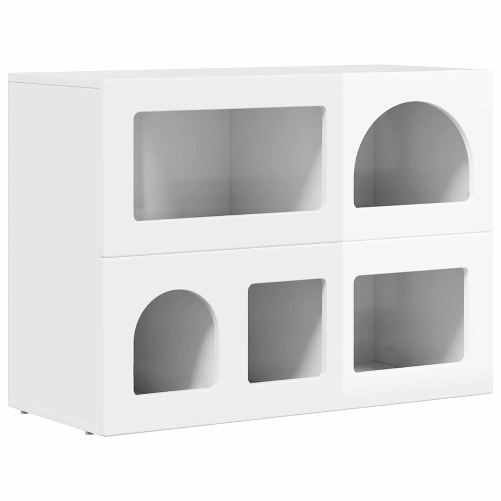 Bufet Alb lucios 80.5 x 35 x 59 cm Lemn compozit