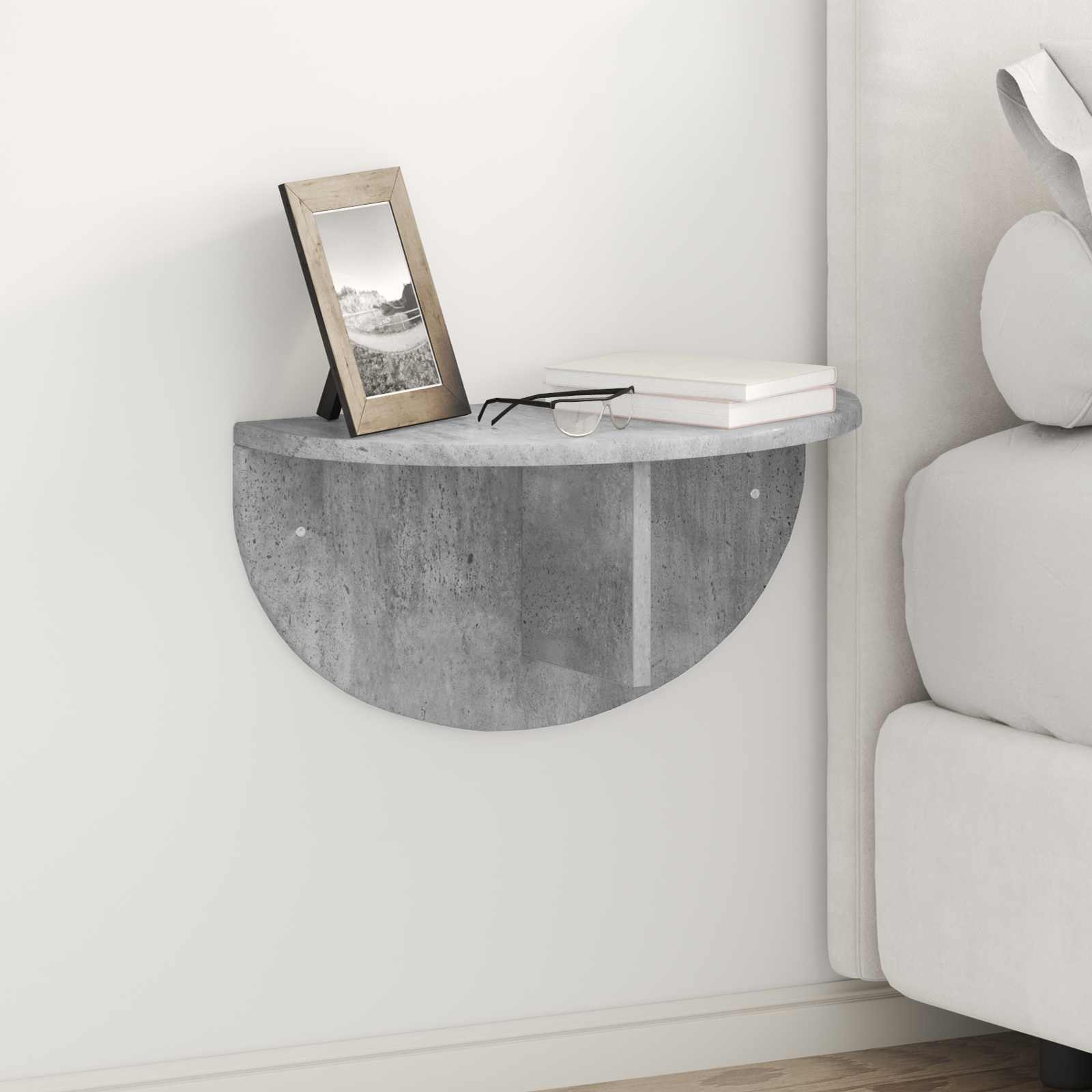 Raft de perete Pe perete 2 pcs Gri din beton 38 x 19 x 19 cm — imaginea 2