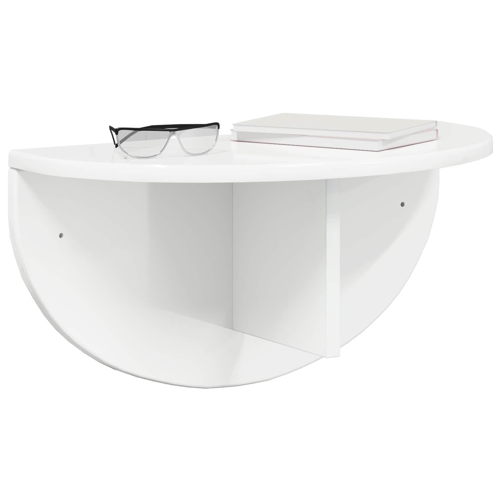 Raft de perete 2 pcs Alb lucios 38 x 19 x 19 cm Lemn compozit — imaginea 3
