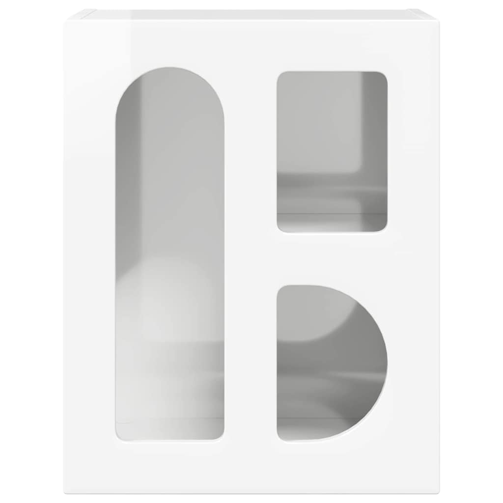 Noptiera 2 pcs Alb lucios 40 x 35 x 50 cm Lemn compozit — imaginea 7