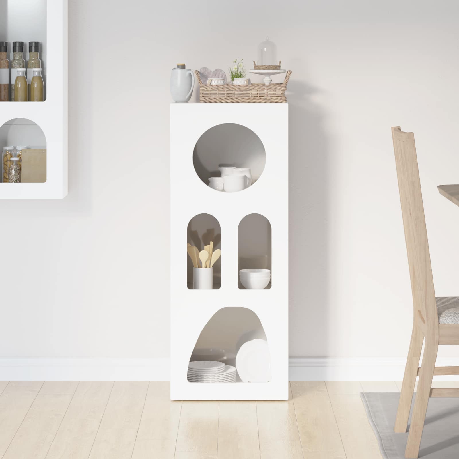 Bufet Alb lucios 40 x 35 x 100.5 cm Lemn compozit — imaginea 4
