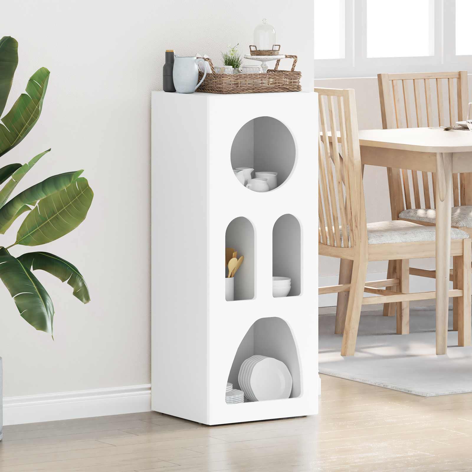 Bufet Alb 40 x 35 x 100.5 cm Lemn compozit — imaginea 2