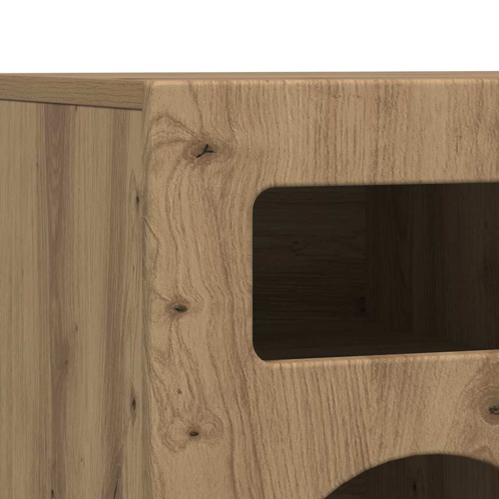 Cabinet TV Stejar Artizanal 80 x 35 x 40 cm Lemn compozit — imaginea 9