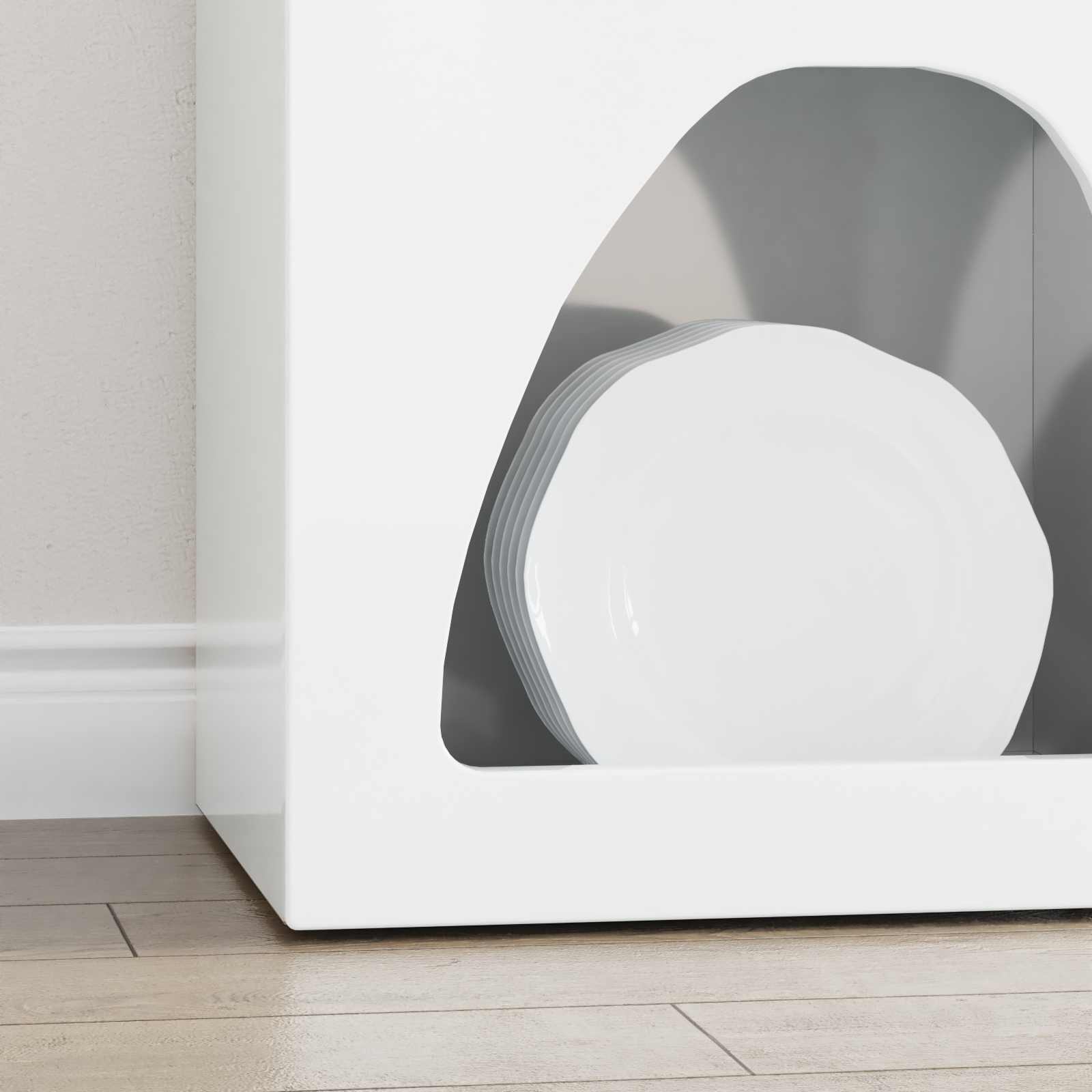Bufet Alb lucios 40 x 35 x 100.5 cm Lemn compozit — imaginea 5