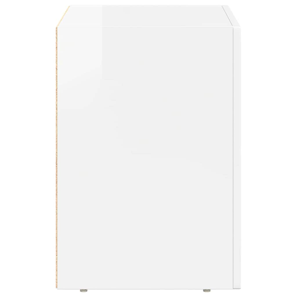 Noptiera 2 pcs Alb lucios 40 x 35 x 50 cm Lemn compozit — imaginea 8