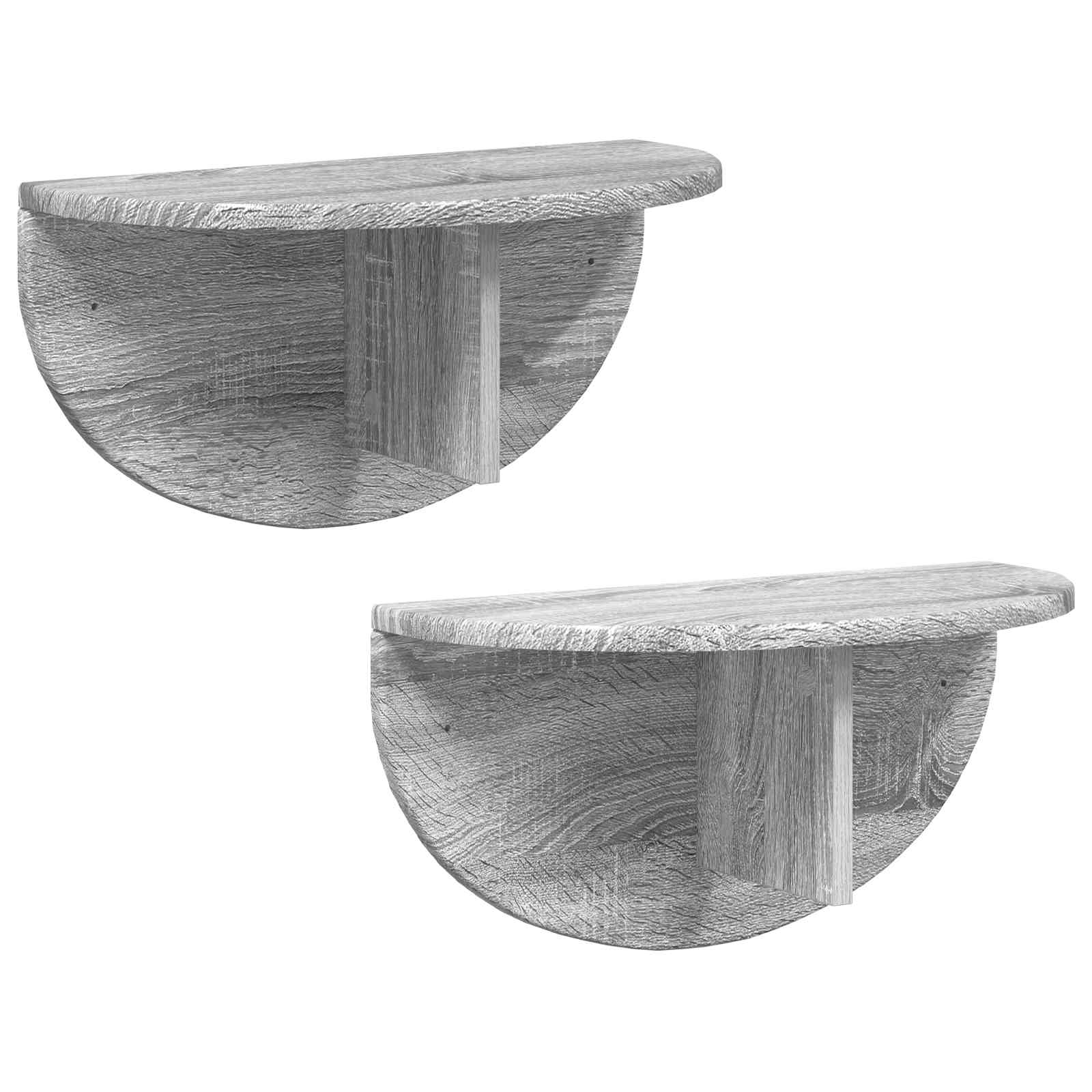 Raft de perete 2 pcs Gri Sonoma 38 x 19 x 19 cm Lemn compozit
