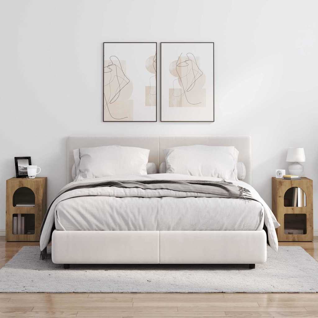 Noptiera 2 pcs Stejar Artizanal 29.5 x 35 x 50 cm Lemn compozit — imaginea 5