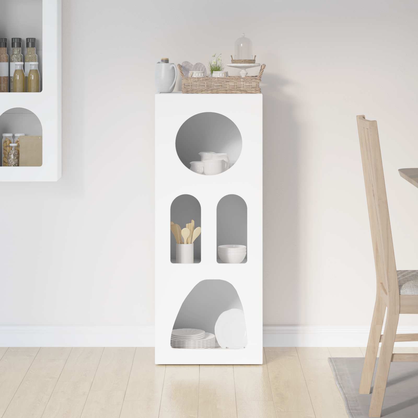 Bufet Alb 40 x 35 x 100.5 cm Lemn compozit — imaginea 4