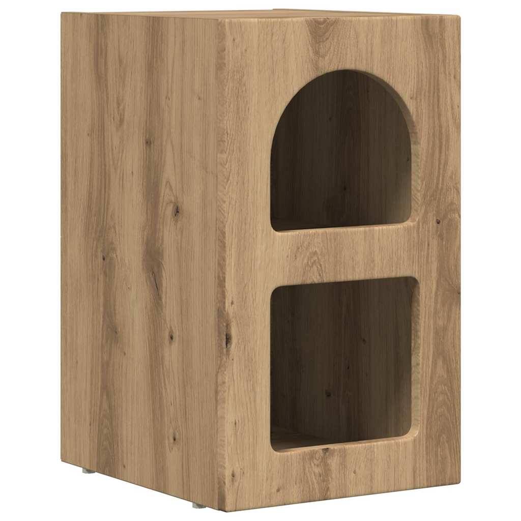 Noptiera 2 pcs Stejar Artizanal 29.5 x 35 x 50 cm Lemn compozit — imaginea 6