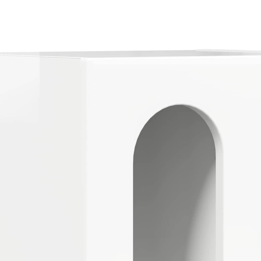 Noptiera 2 pcs Alb lucios 40 x 35 x 50 cm Lemn compozit — imaginea 10
