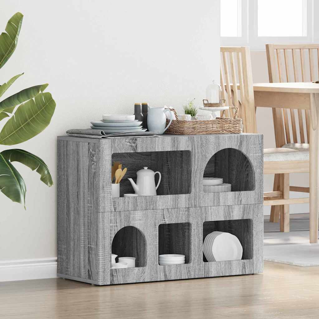 Bufet Gri Sonoma 80.5 x 35 x 59 cm Lemn compozit — imaginea 2