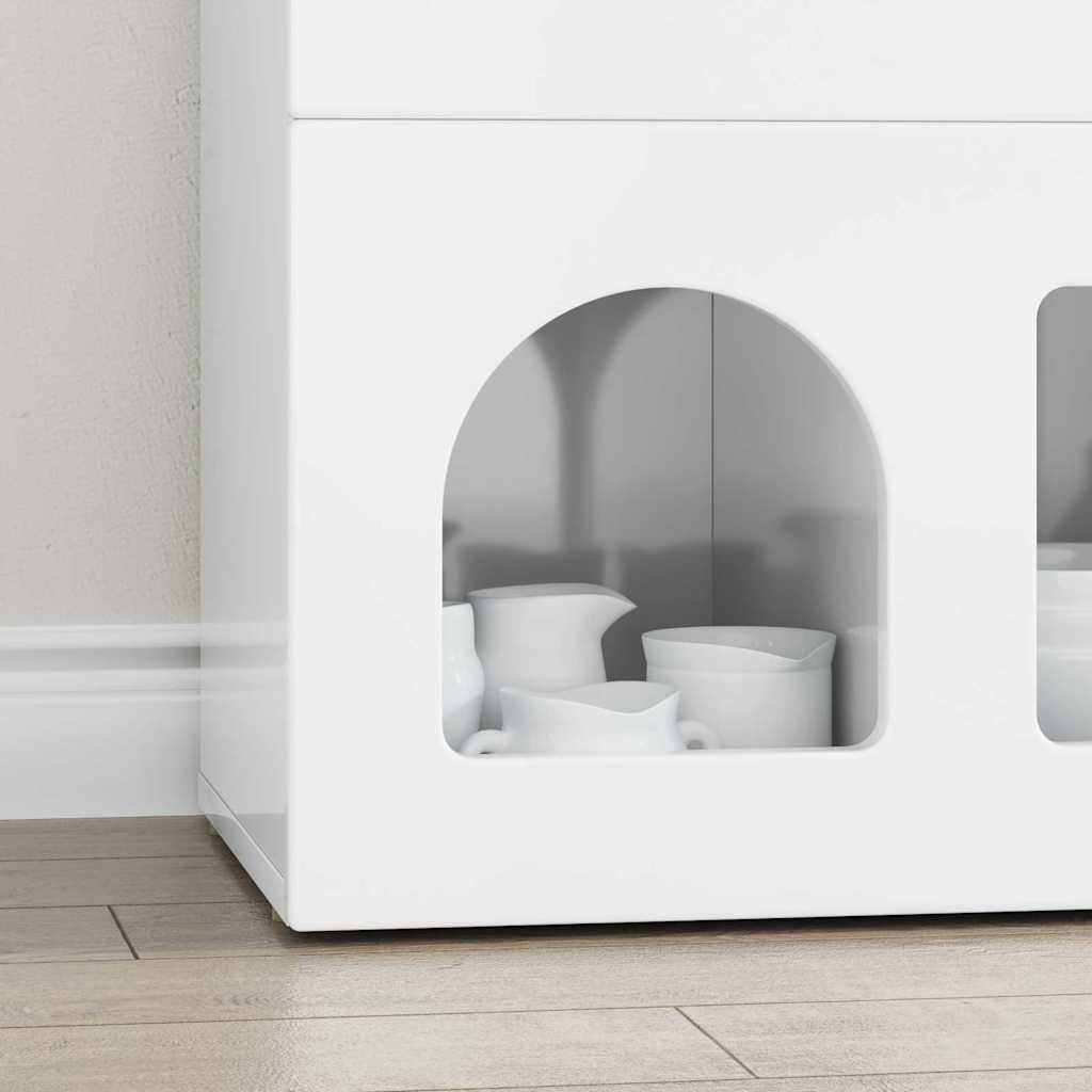 Bufet Alb lucios 80.5 x 35 x 59 cm Lemn compozit — imaginea 6