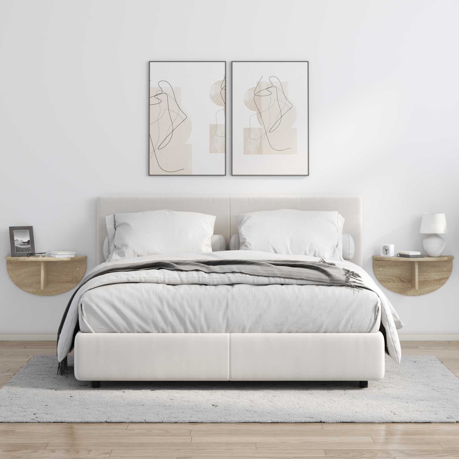 Raft de perete Pe perete 2 pcs Stejar Sonoma 38 x 19 x 19 cm — imaginea 4