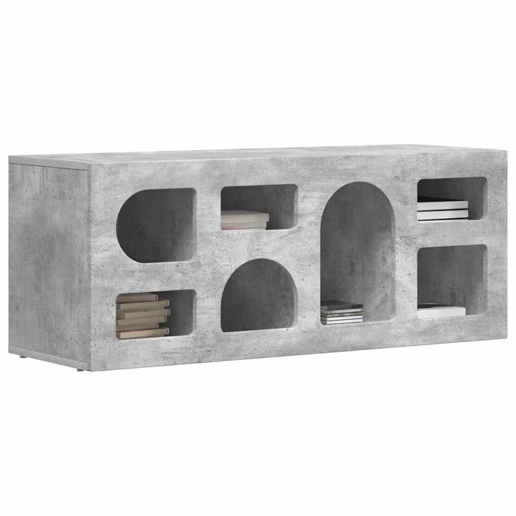 Cabinet TV Gri din beton 100 x 35 x 40 cm Lemn compozit — imaginea 4
