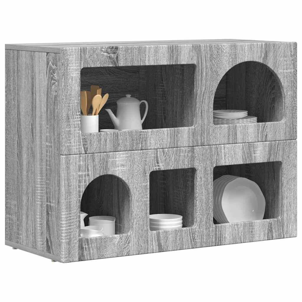 Bufet Gri Sonoma 80.5 x 35 x 59 cm Lemn compozit — imaginea 4
