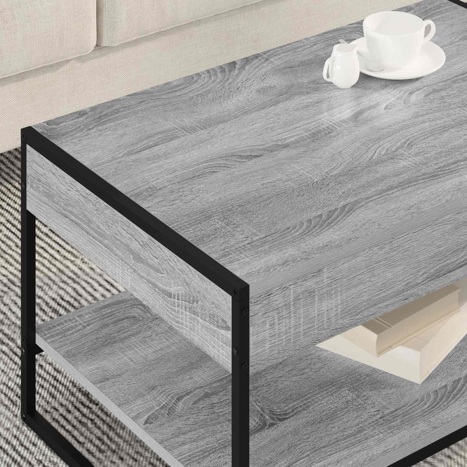 Masa de cafea Gri Sonoma 80 x 50 x 40 cm Lemn compozit — imaginea 4