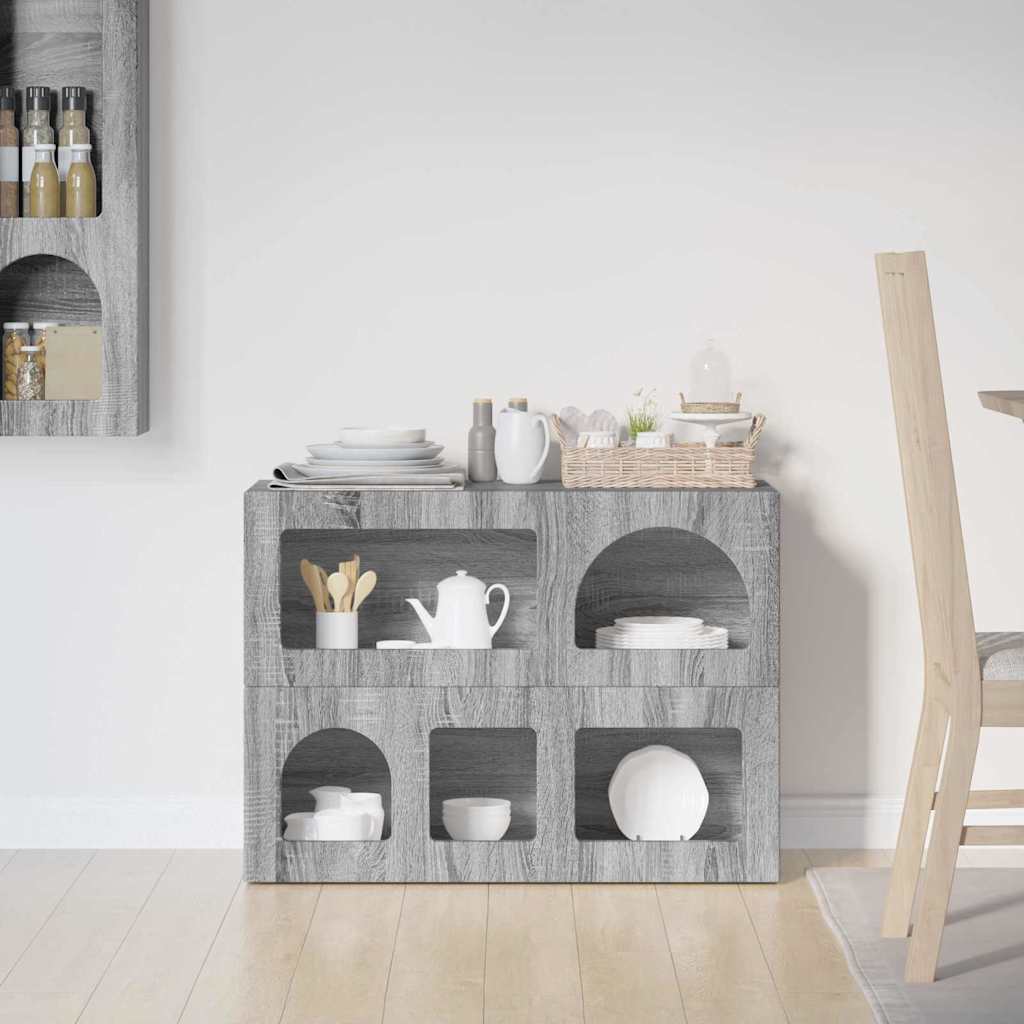 Bufet Gri Sonoma 80.5 x 35 x 59 cm Lemn compozit — imaginea 5