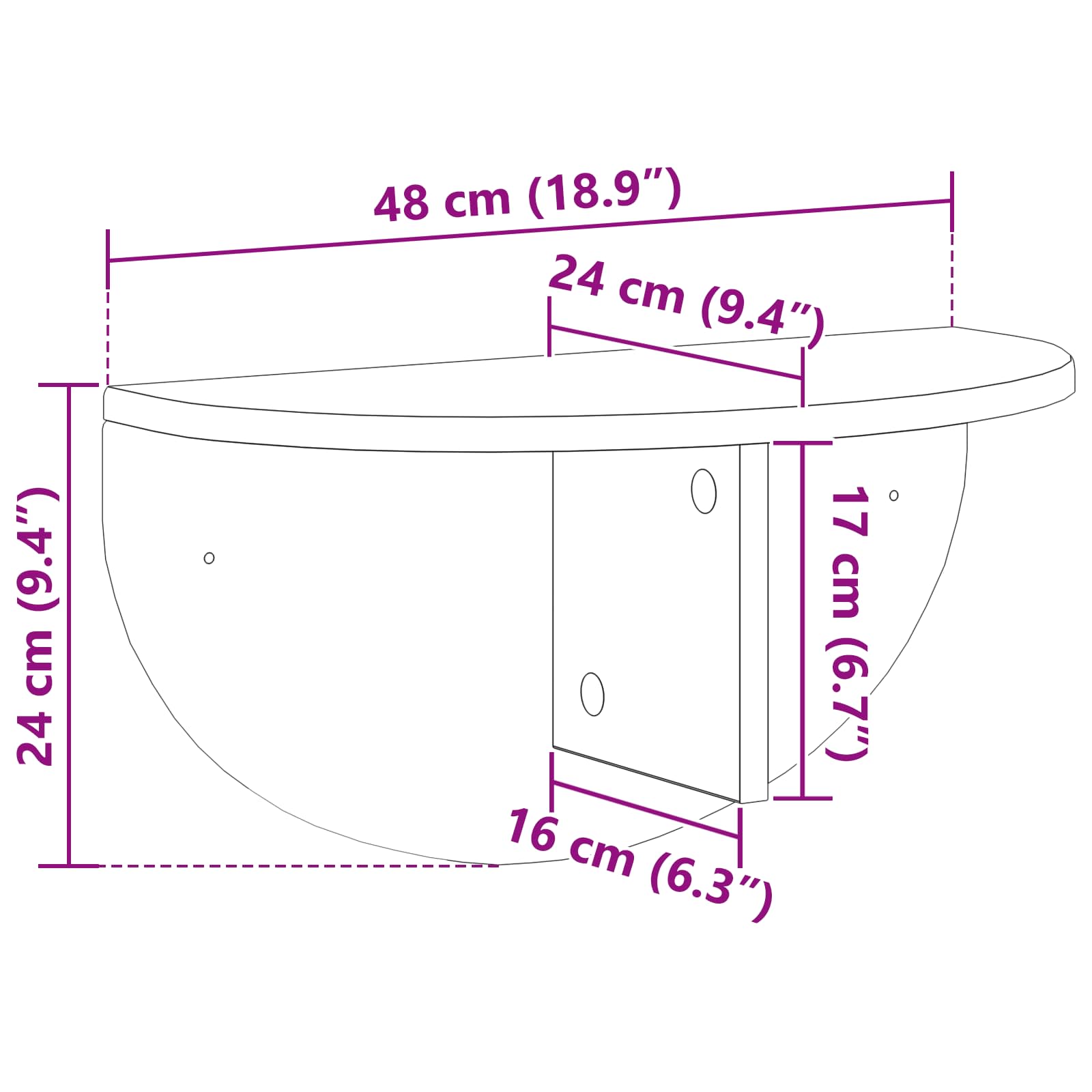 Raft de perete 2 pcs Alb lucios 38 x 19 x 19 cm Lemn compozit — imaginea 12