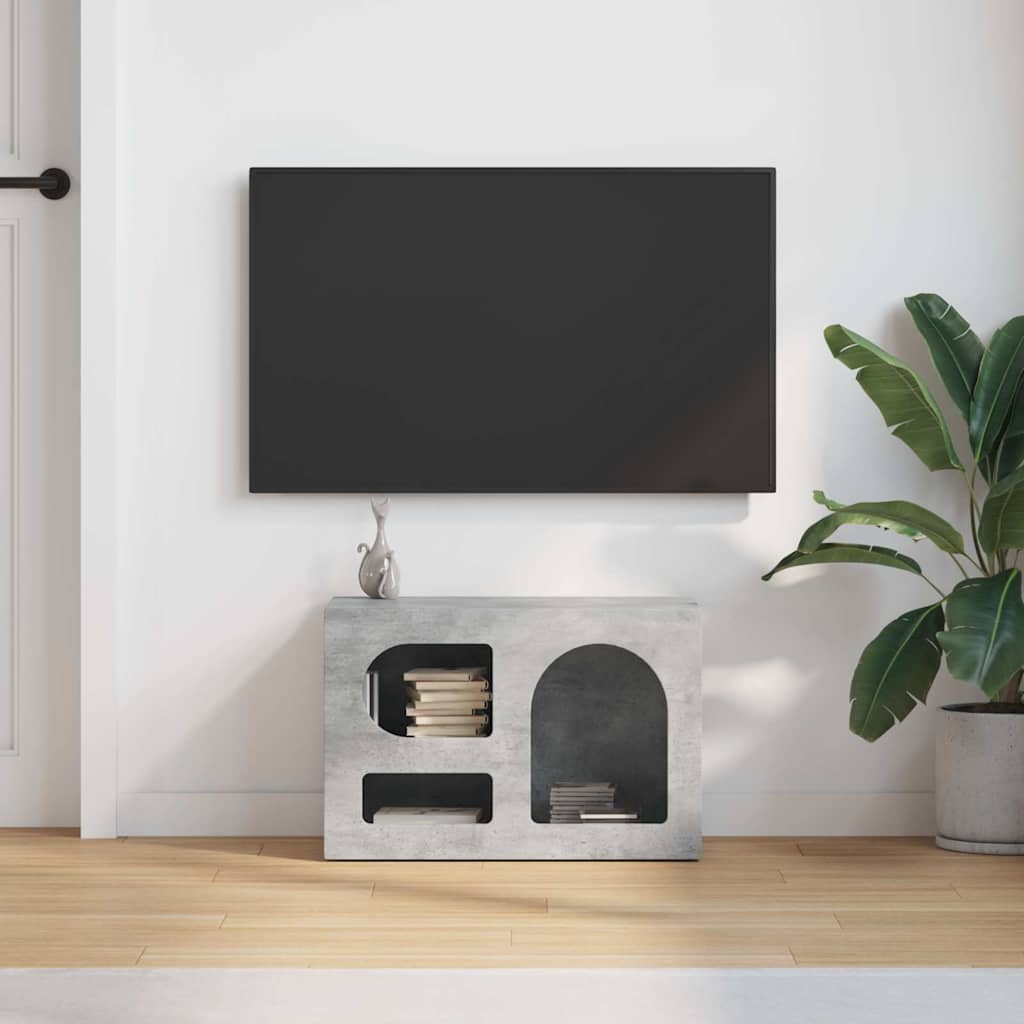 Cabinet TV Gri din beton 60 x 35 x 40 cm Lemn compozit — imaginea 5