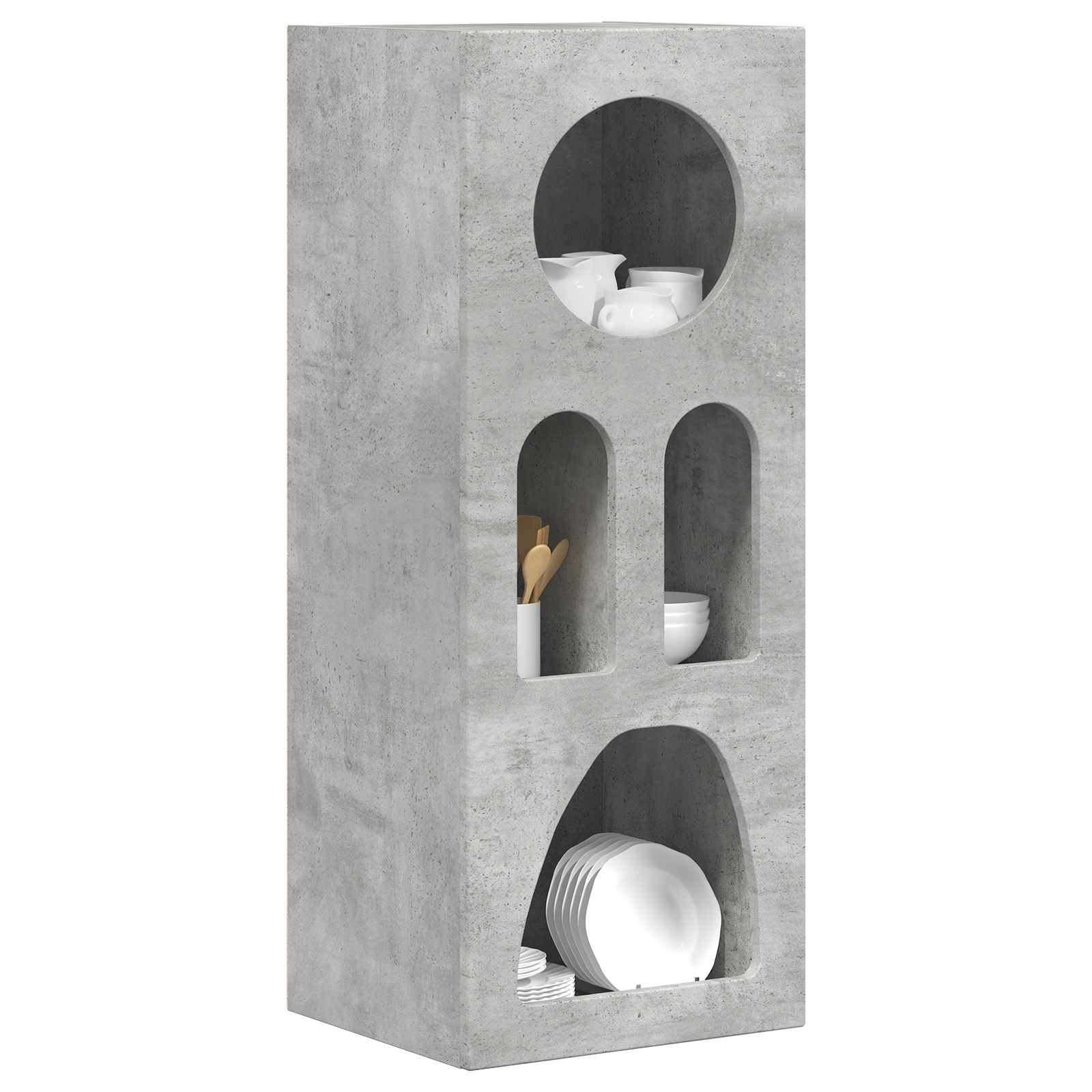 Bufet Gri din beton 40 x 35 x 100.5 cm Lemn compozit — imaginea 3