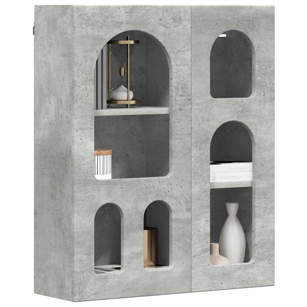 Dulap suspendat Gri din beton 59 x 20 x 71.5 cm Lemn compozit — imaginea 4
