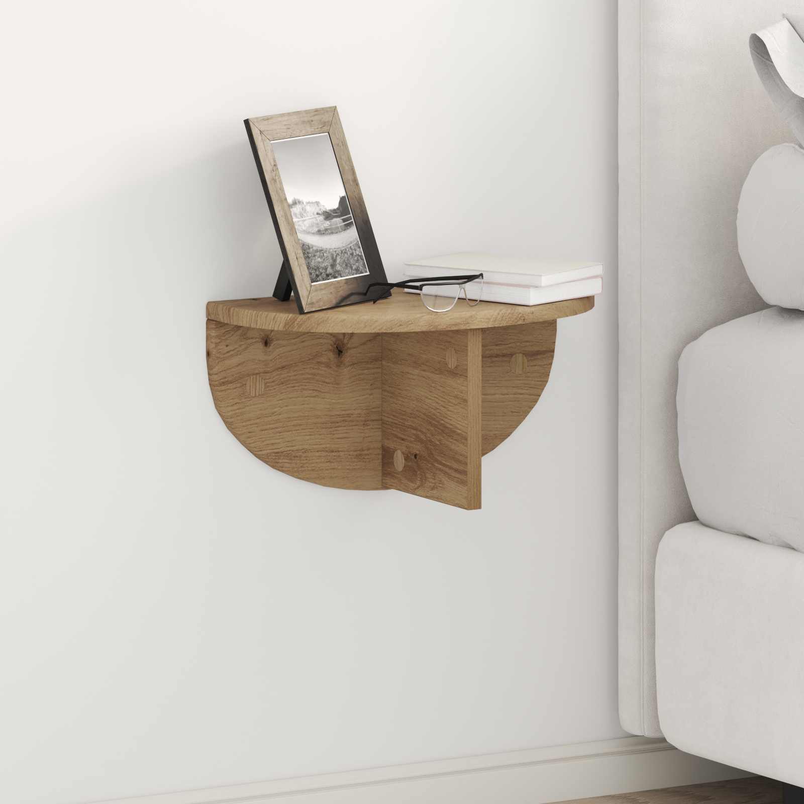 Raft de perete Stejar Artizanal 38 x 19 x 19 cm Lemn compozit — imaginea 2