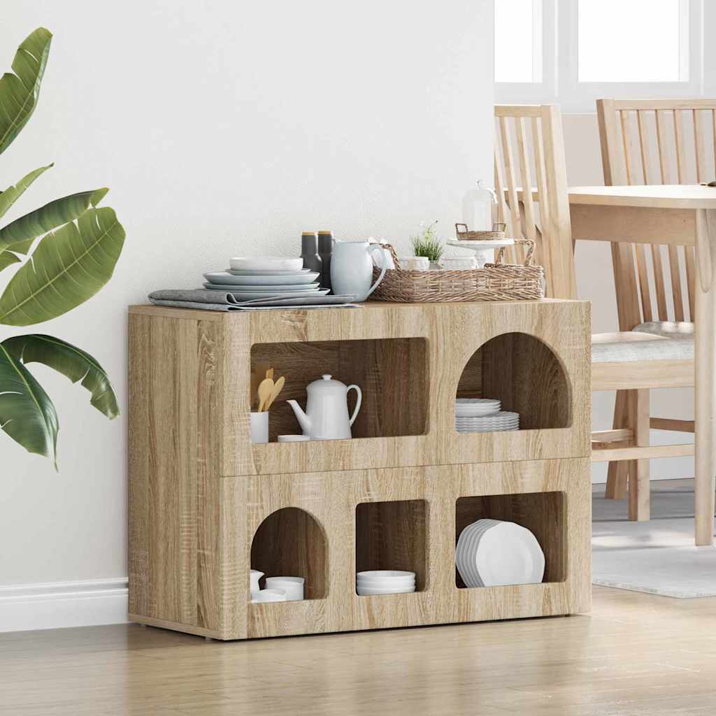 Bufet Stejar Sonoma 80.5 x 35 x 59 cm Lemn compozit — imaginea 2