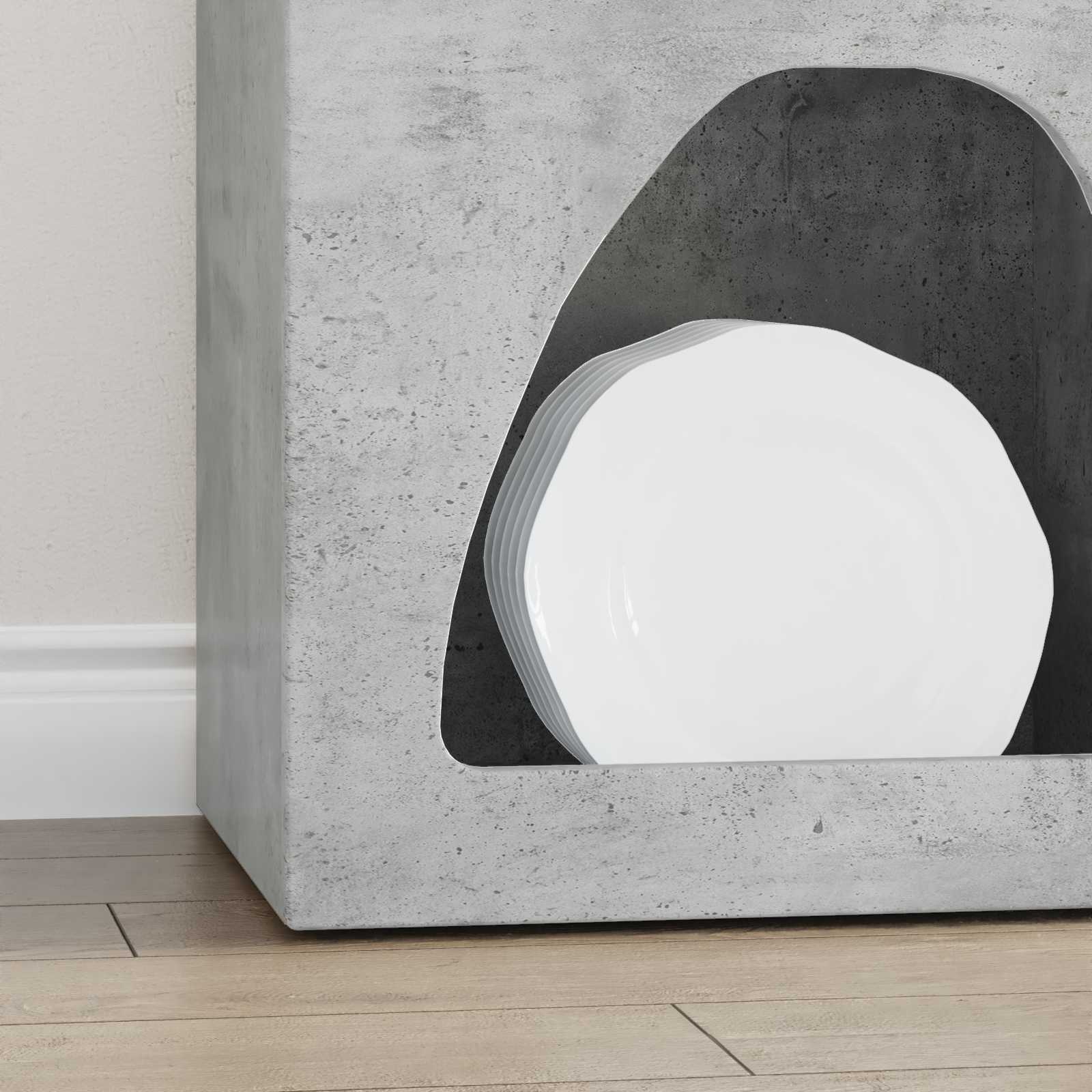 Bufet Gri din beton 40 x 35 x 100.5 cm Lemn compozit — imaginea 5