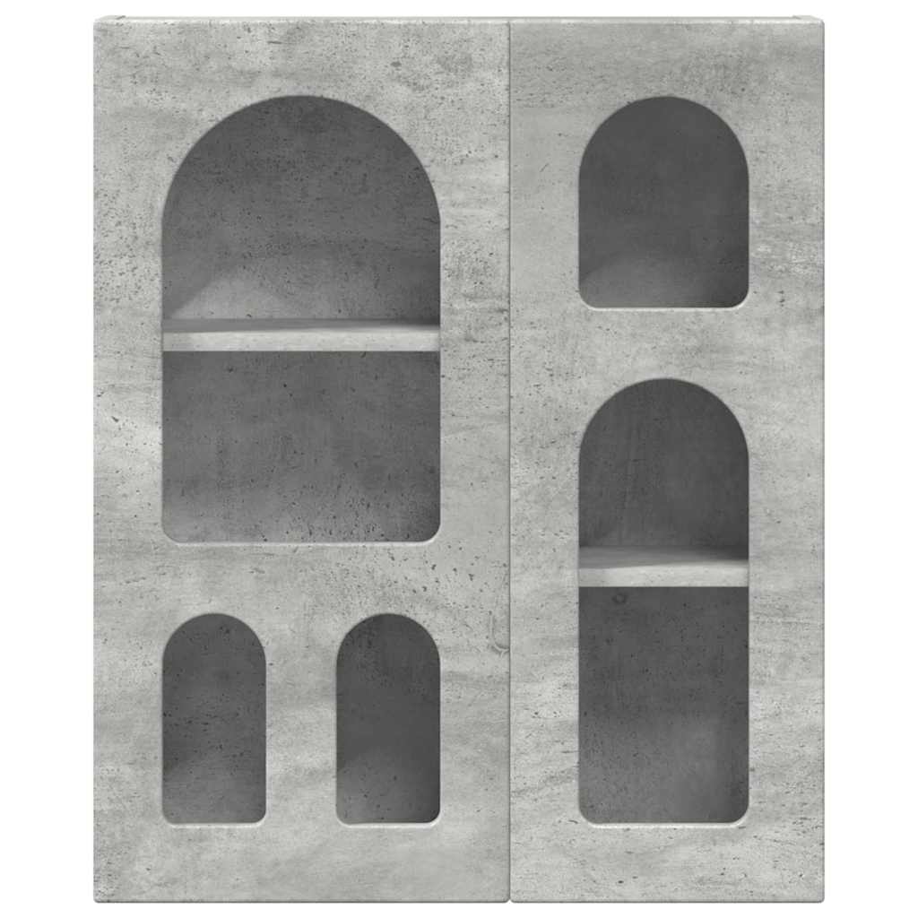 Dulap suspendat Gri din beton 59 x 20 x 71.5 cm Lemn compozit — imaginea 6