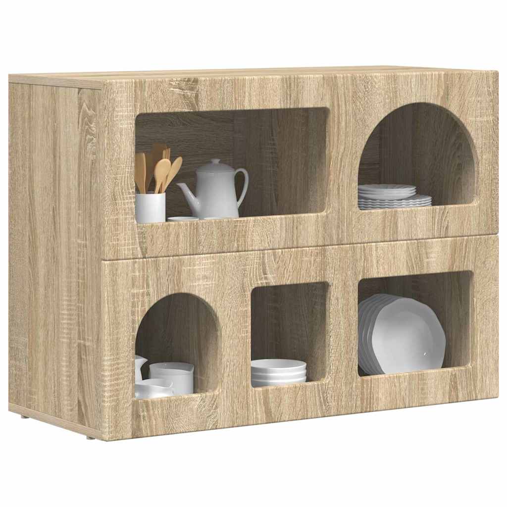 Bufet Stejar Sonoma 80.5 x 35 x 59 cm Lemn compozit — imaginea 4