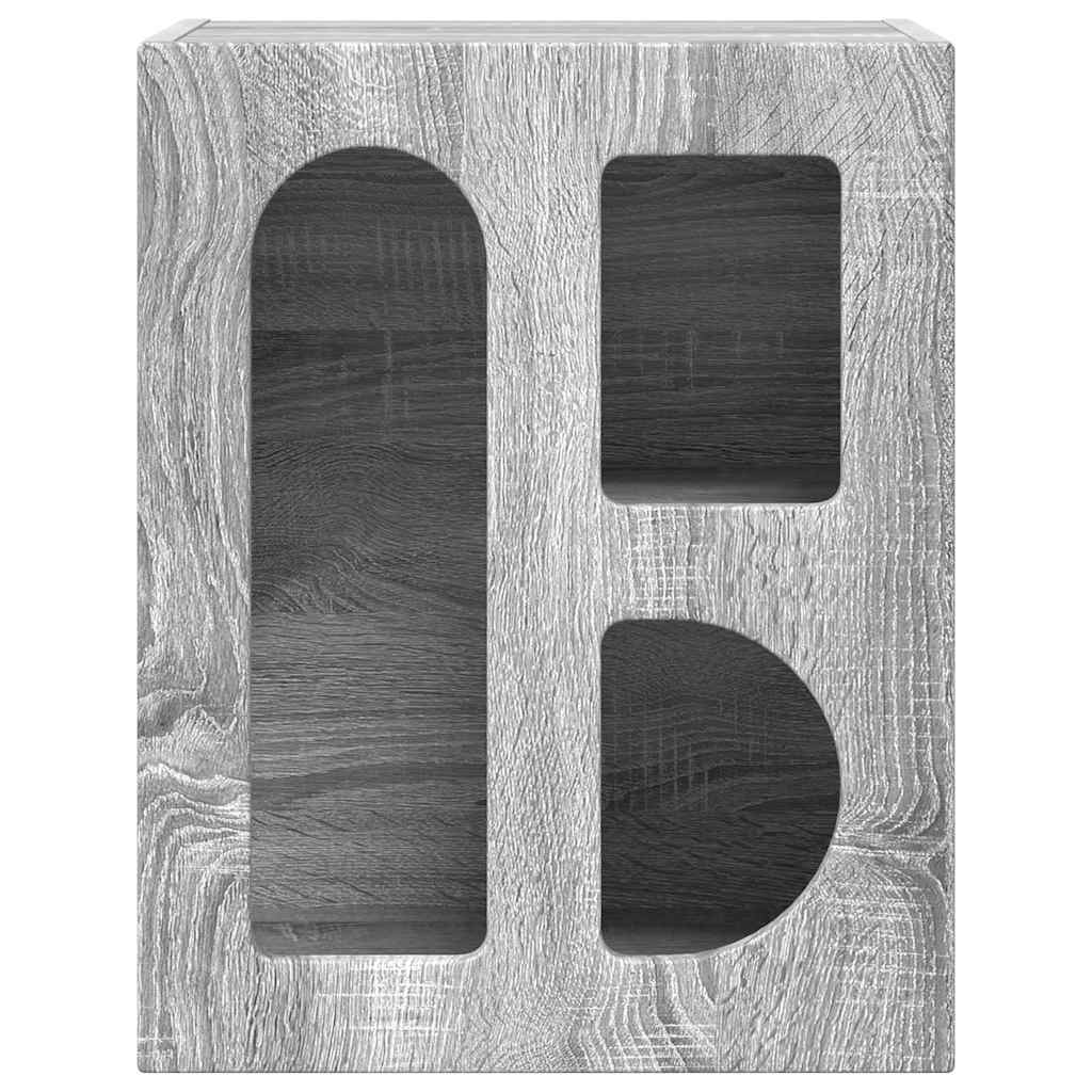 Noptiera Gri Sonoma 40 x 35 x 50 cm Lemn compozit — imaginea 5