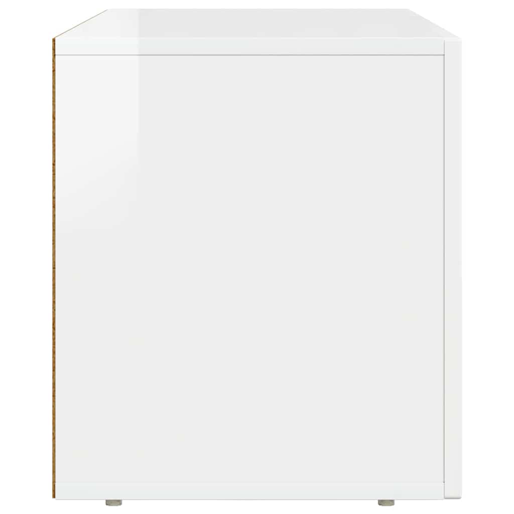 Cabinet TV Alb lucios 80 x 35 x 40 cm Lemn compozit — imaginea 7