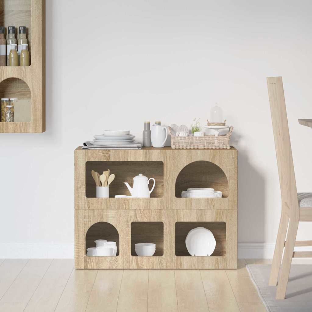 Bufet Stejar Sonoma 80.5 x 35 x 59 cm Lemn compozit — imaginea 5