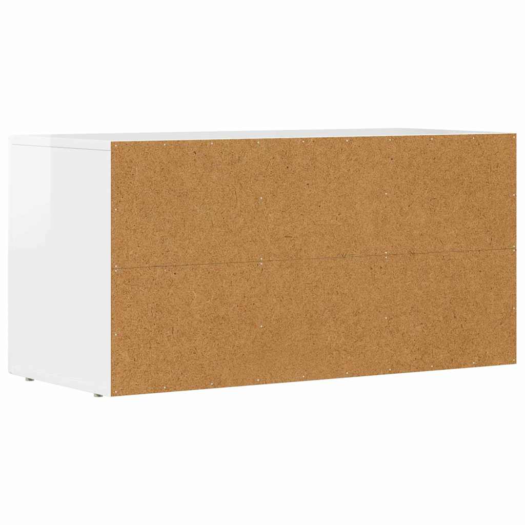 Cabinet TV Alb lucios 80 x 35 x 40 cm Lemn compozit — imaginea 8