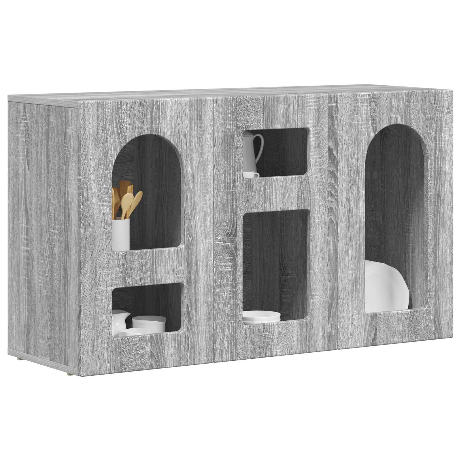 Bufet Gri Sonoma 100 x 35 x 59 cm Lemn compozit — imaginea 3