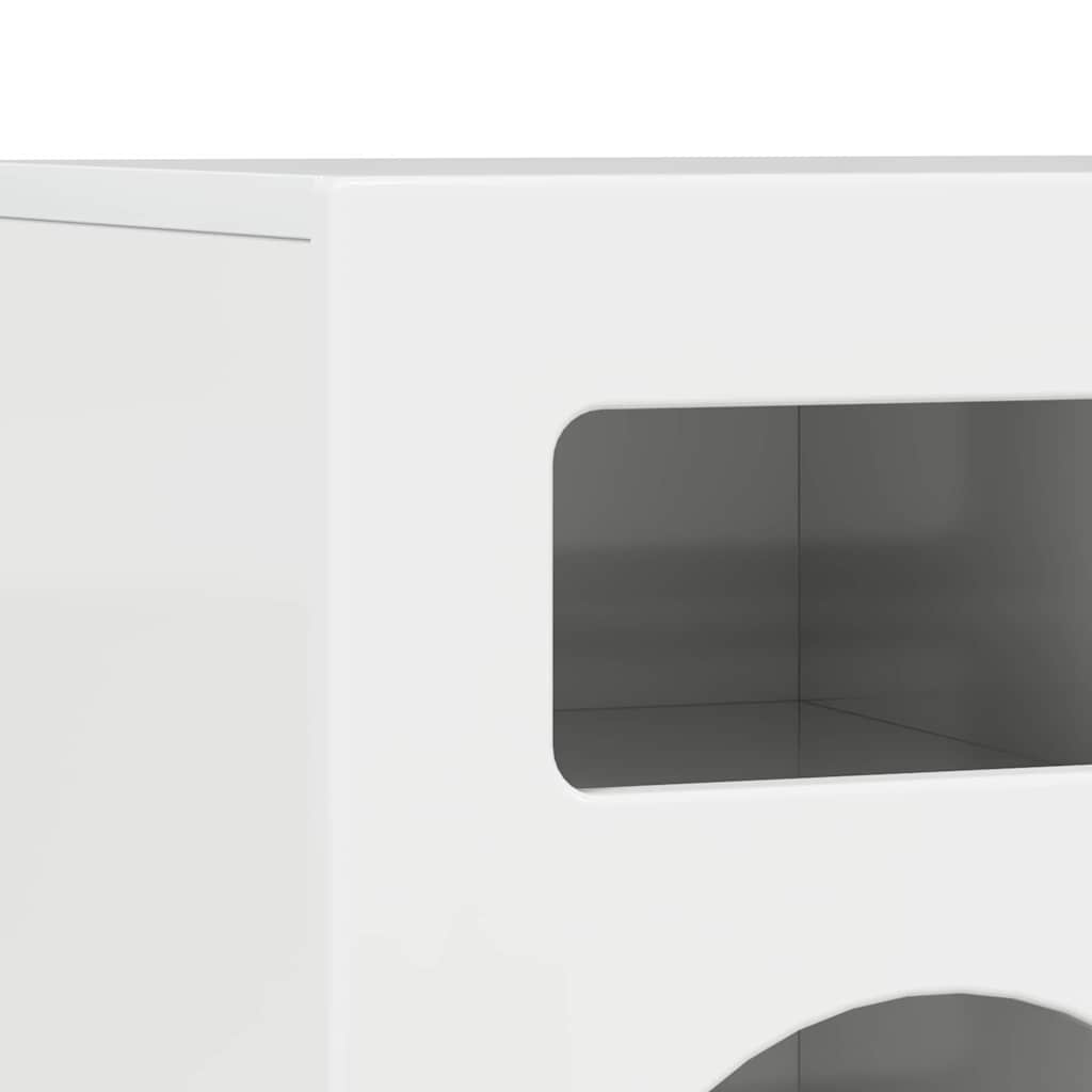 Cabinet TV Alb lucios 80 x 35 x 40 cm Lemn compozit — imaginea 9