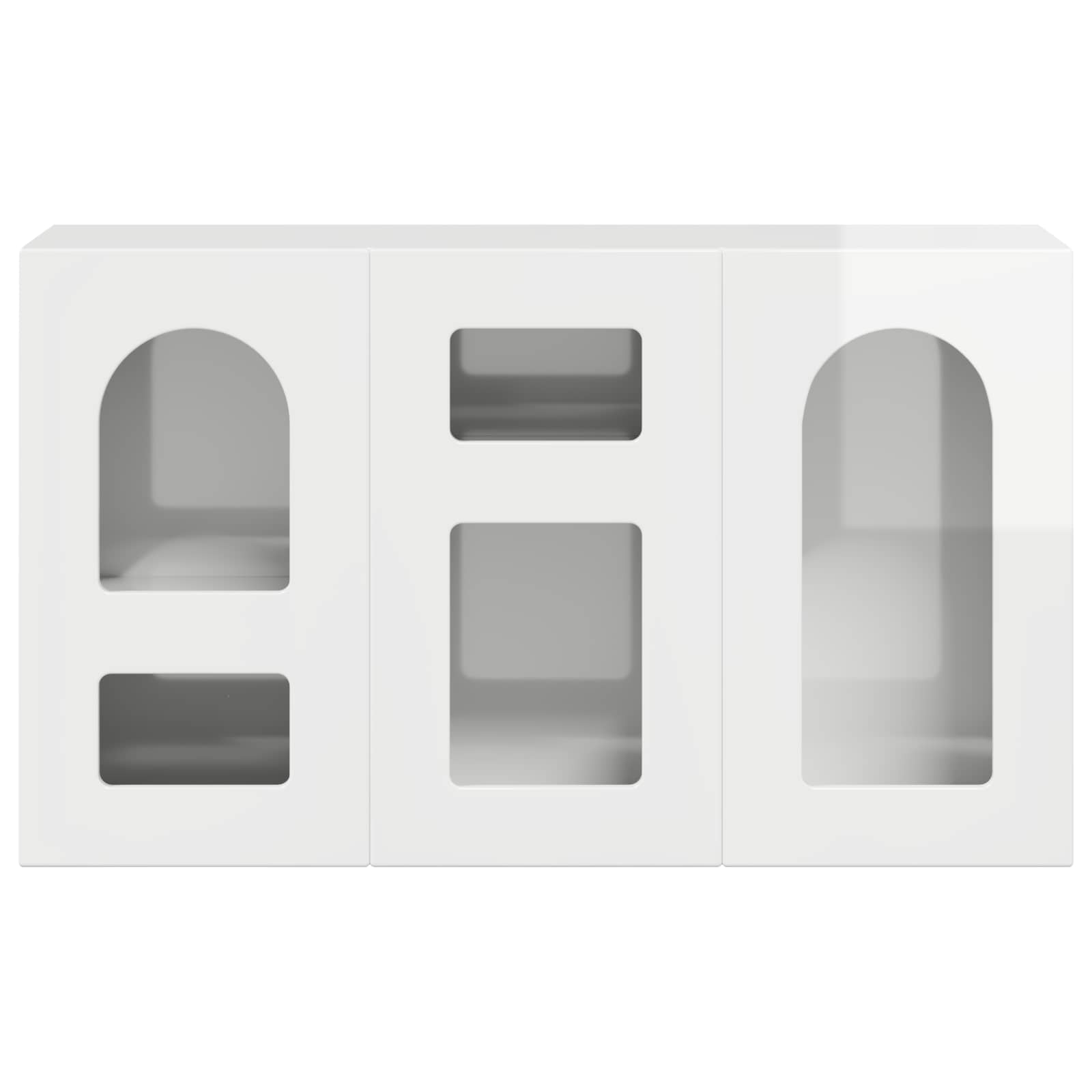 Bufet Alb lucios 100 x 35 x 59 cm Lemn compozit — imaginea 6