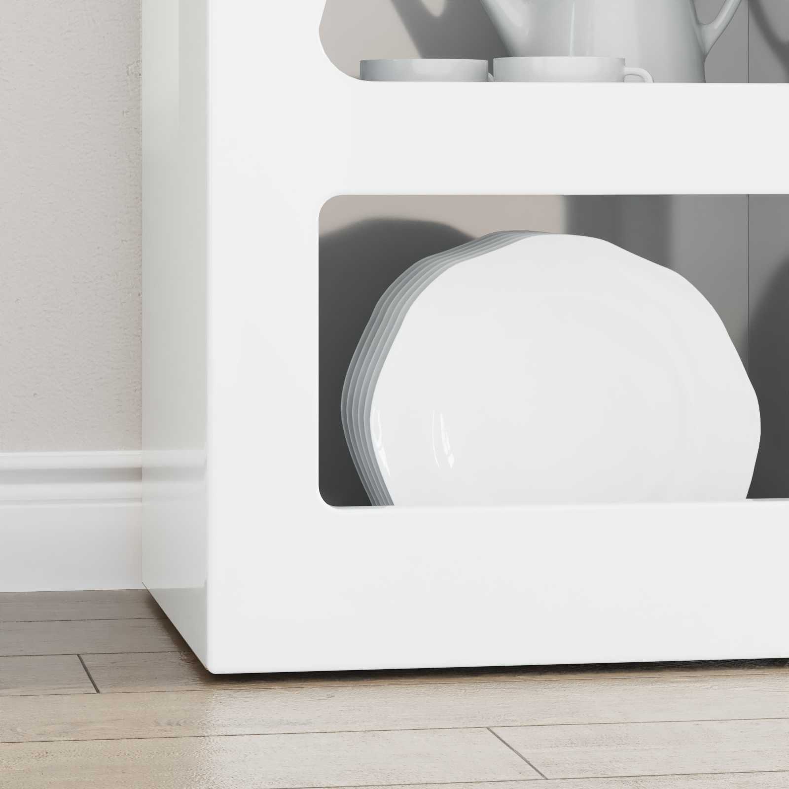 Bufet Alb lucios 40 x 35 x 100,5 cm Lemn compozit — imaginea 5