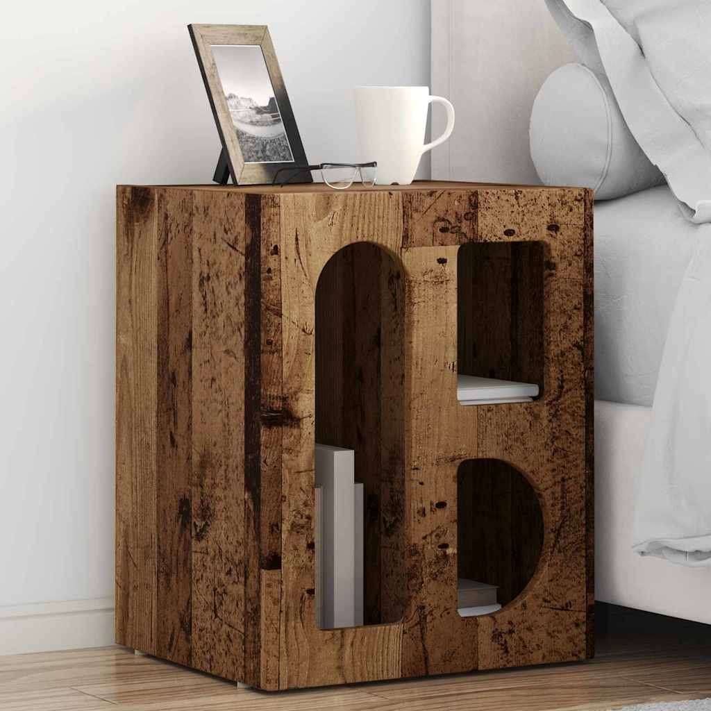 Noptiera 2 pcs Lemn vechi 40 x 35 x 50 cm Lemn compozit — imaginea 2