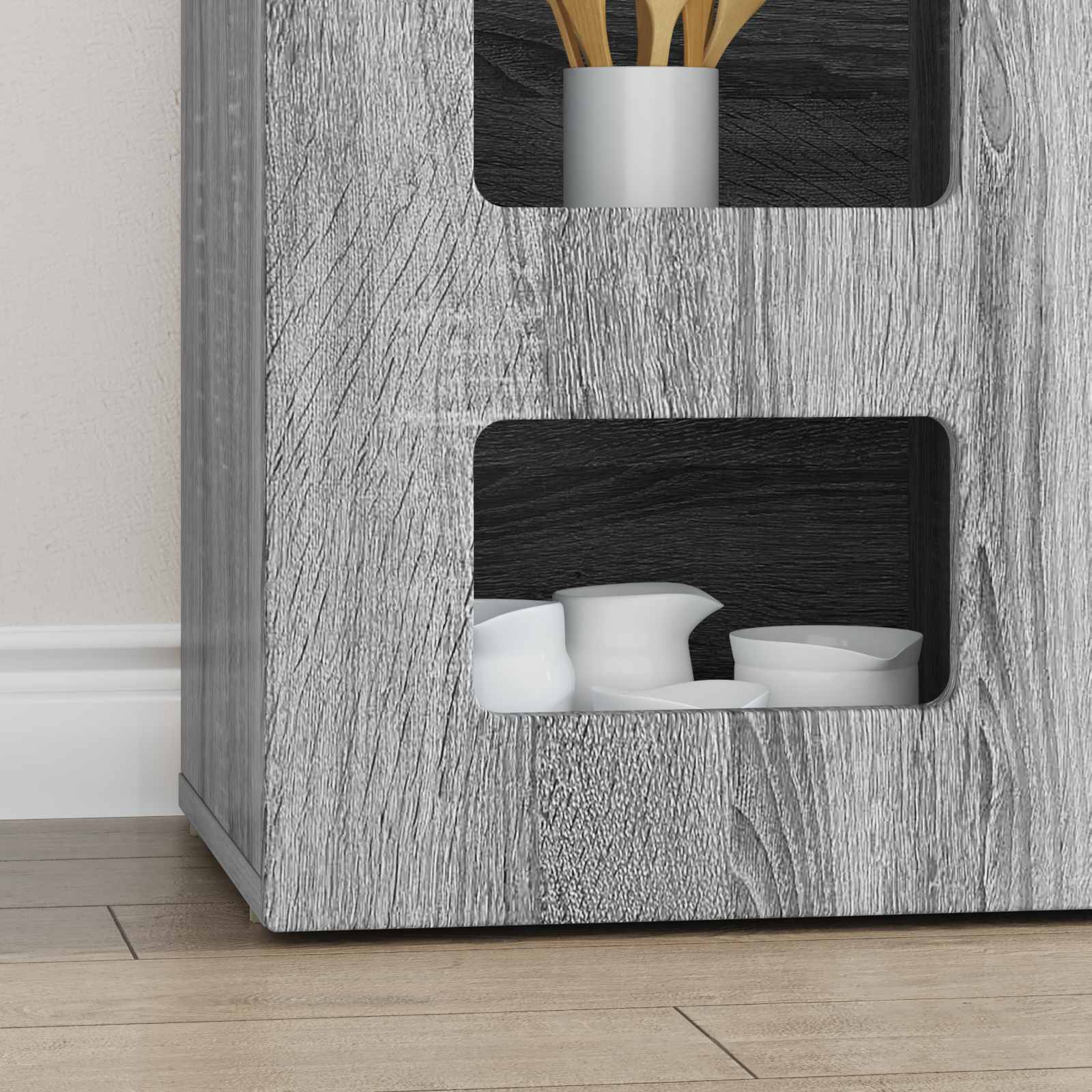 Bufet Gri Sonoma 100 x 35 x 59 cm Lemn compozit — imaginea 5