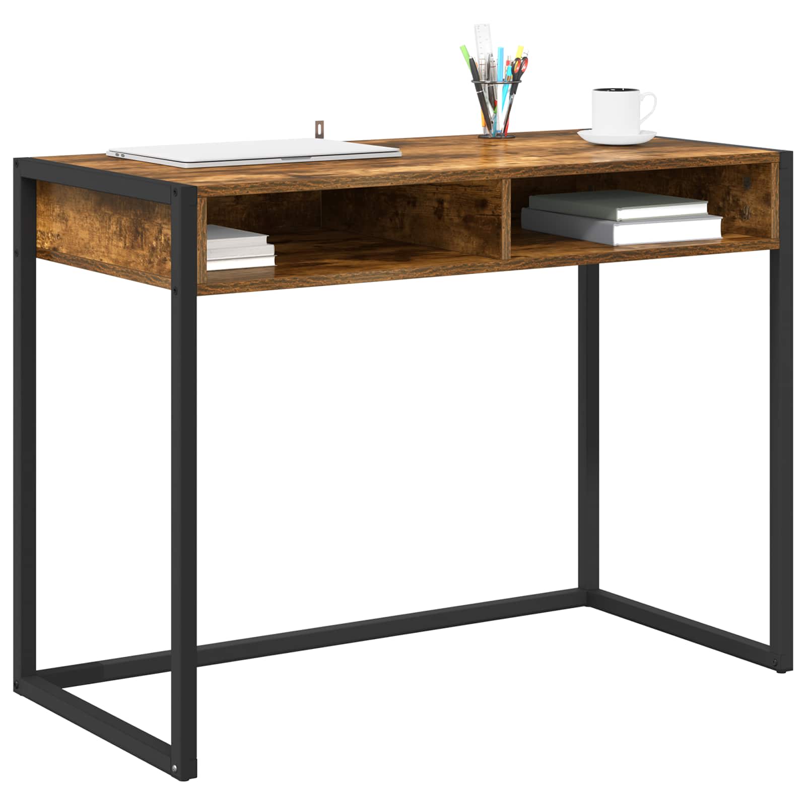 Birou Stejar fumuriu 100 x 50 x 75 cm Lemn compozit — imaginea 3