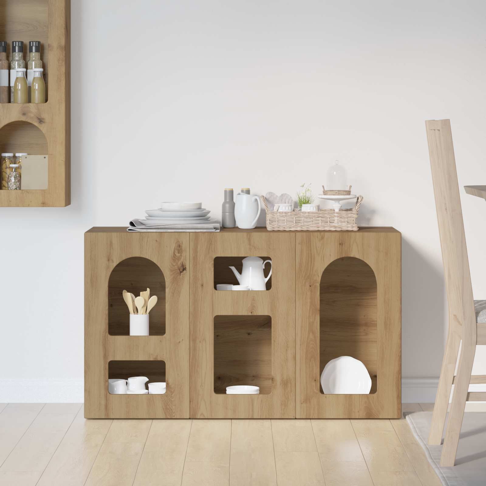 Bufet Stejar Artizanal 100 x 35 x 59 cm Lemn compozit — imaginea 4