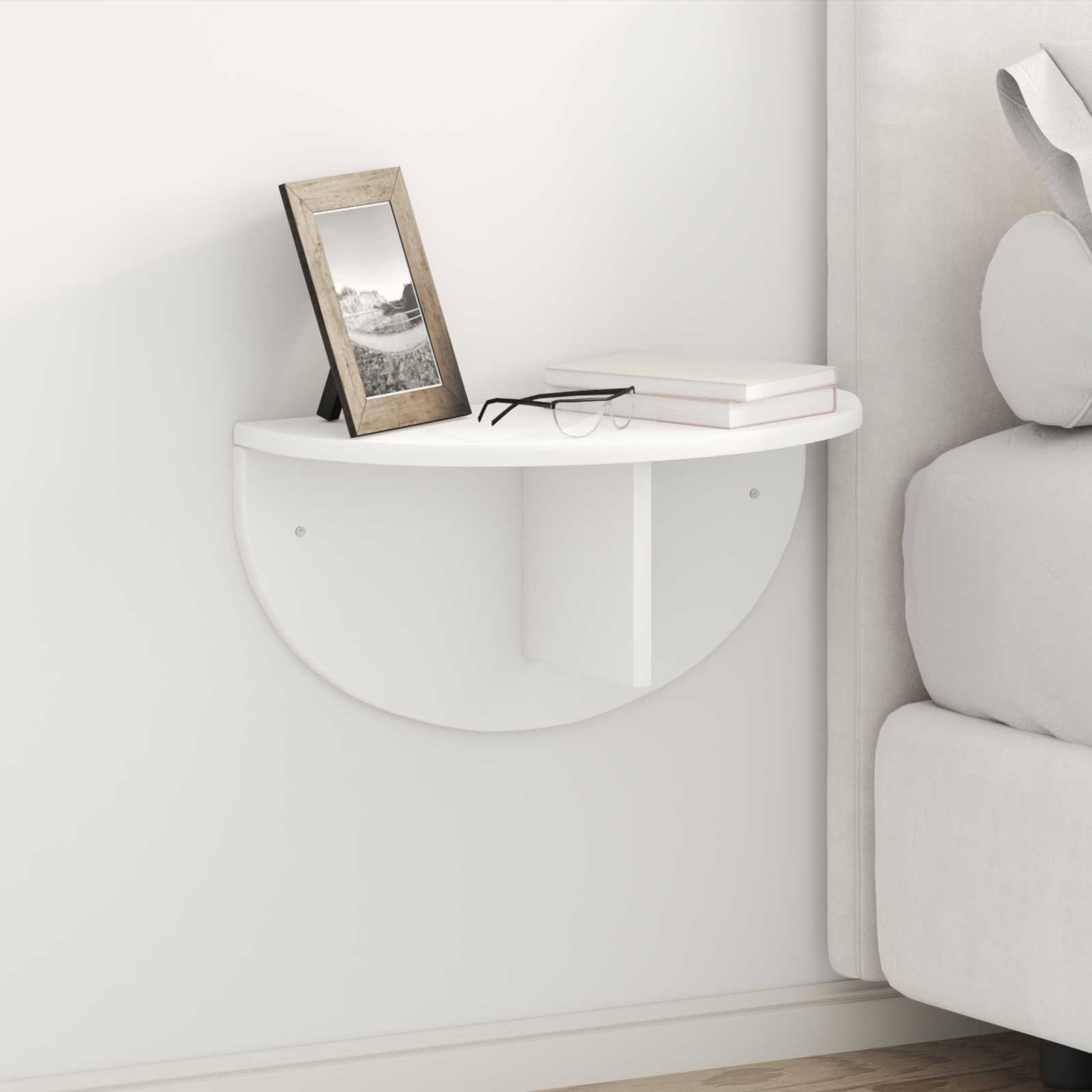 Raft de perete Pe perete Alb 38 x 19 x 19 cm Lemn compozit — imaginea 2